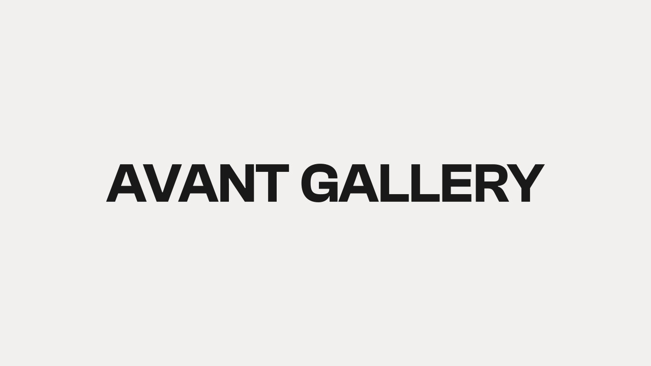 Plain off-white background with the words “AVANT GALLERY” centred in thick black uppercase type.