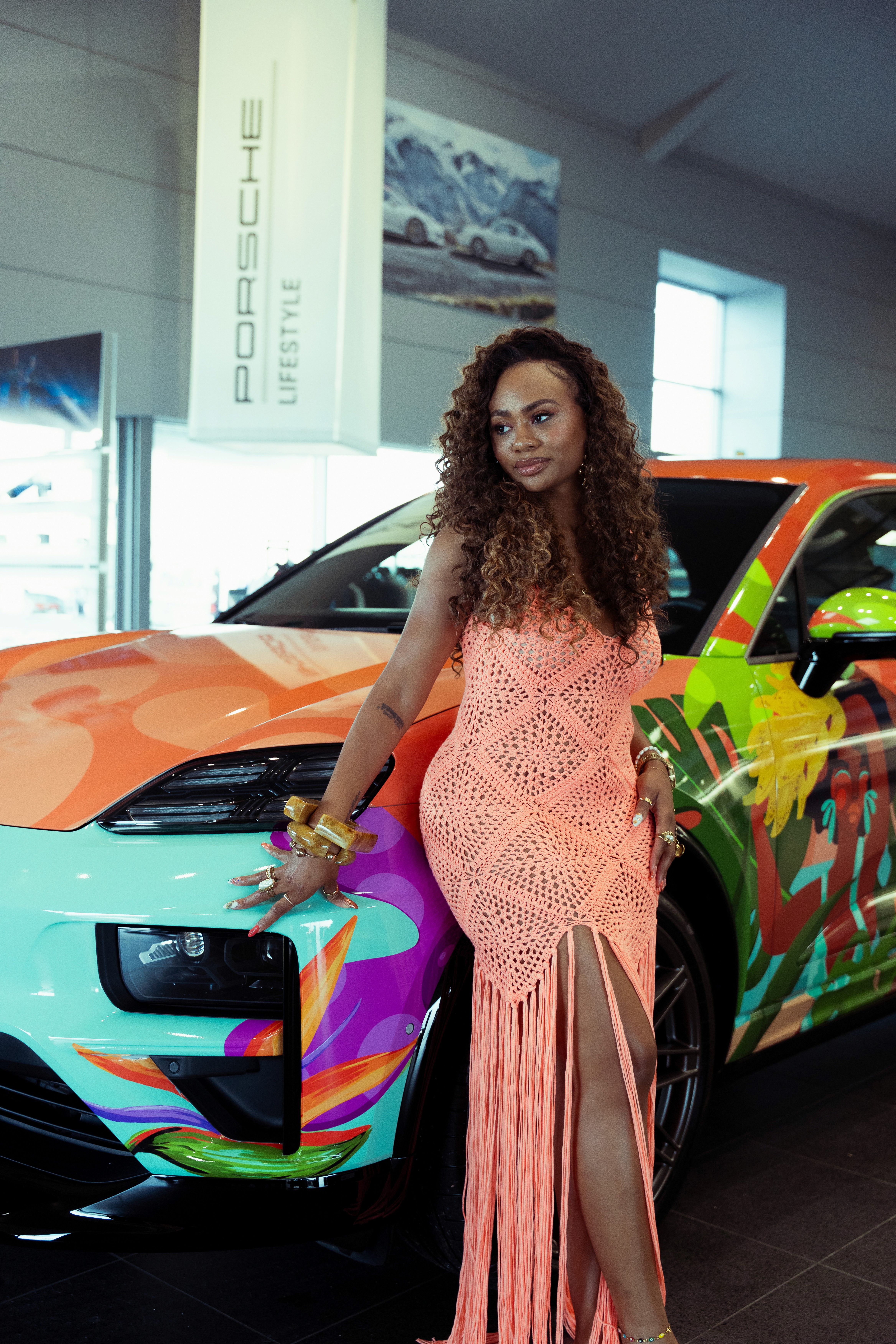 A black female model