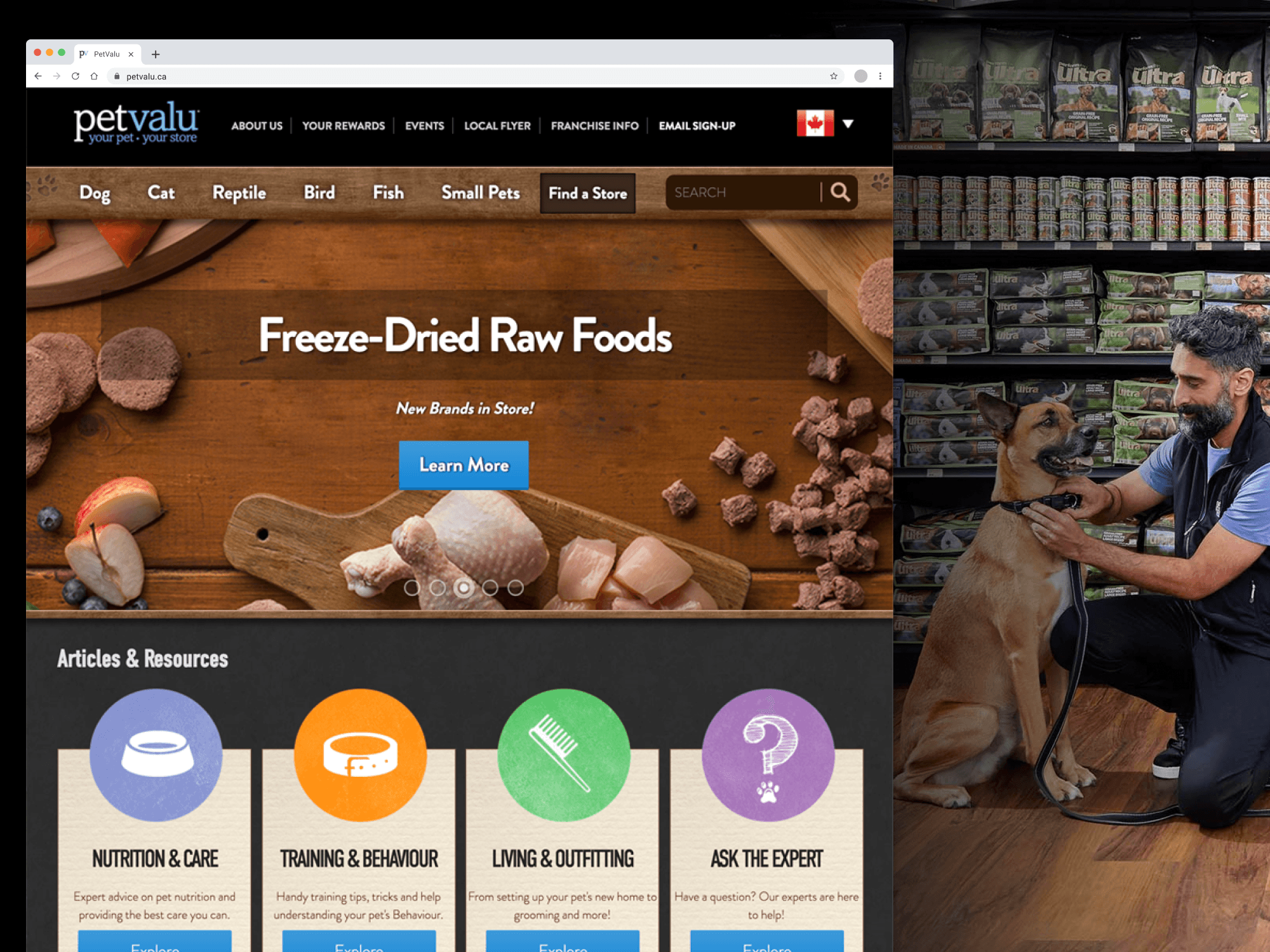 Petvalu Homepage and Store Shot