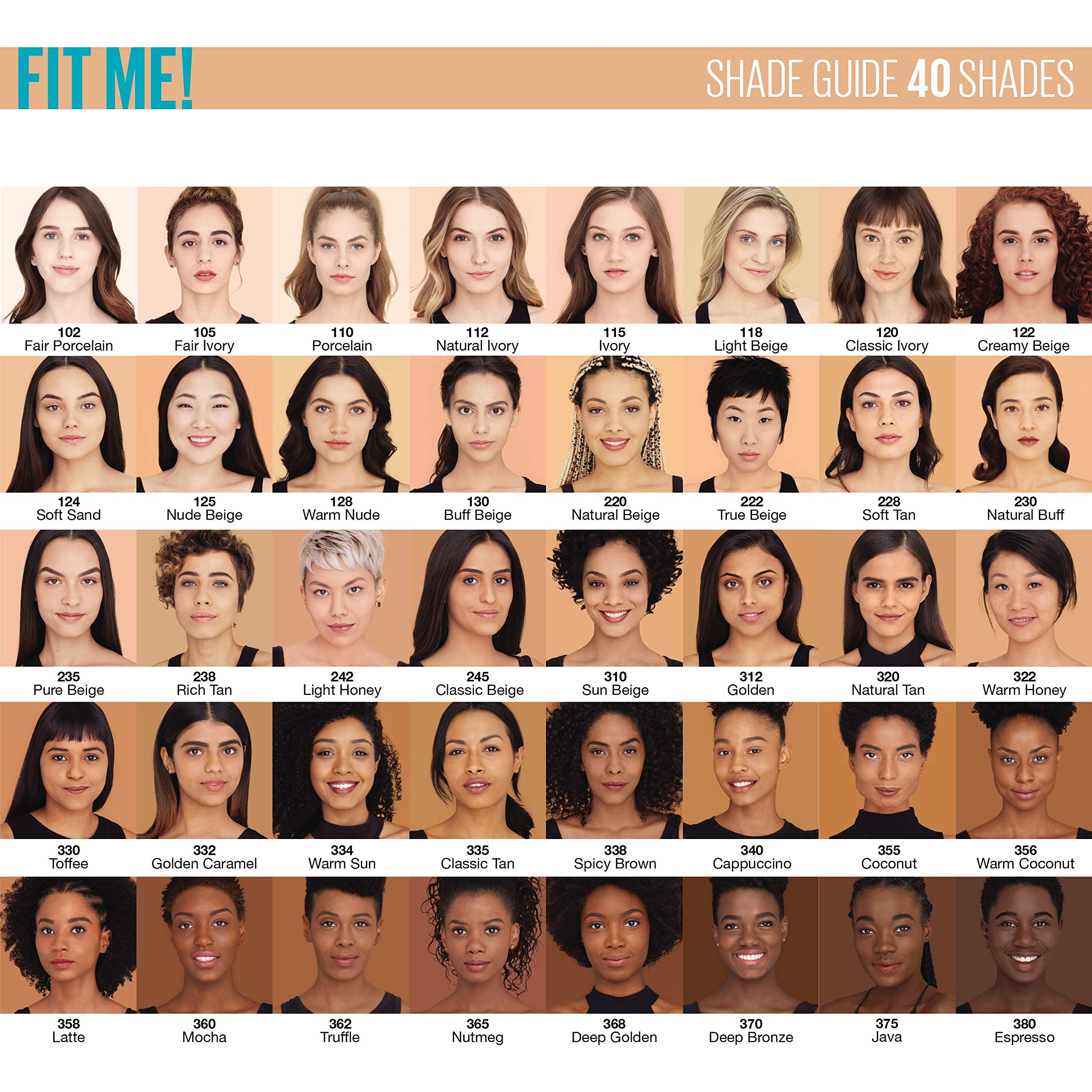 fit me foundation swatches