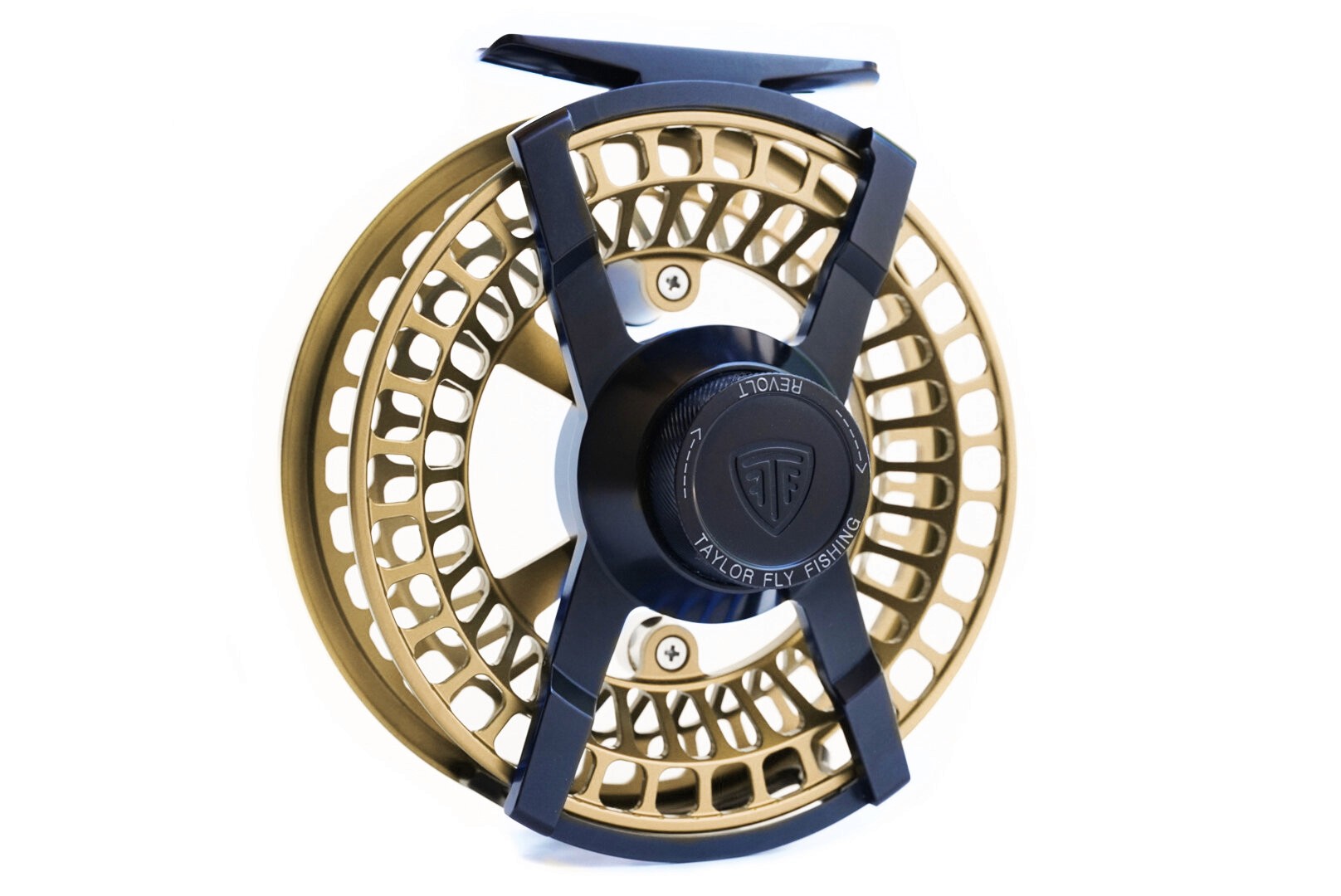 revolt champign fly fishing reel gold large arbor