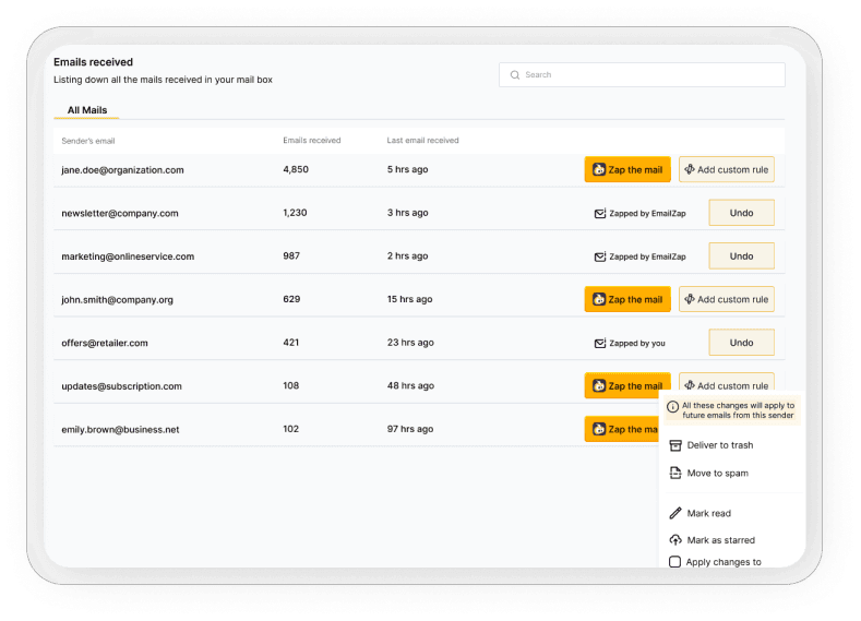 AI based email sorter and organiser with customisable rules