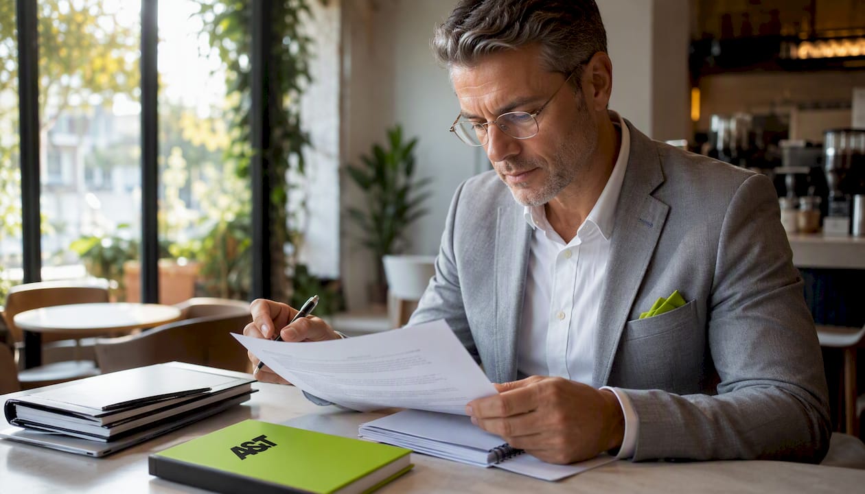 Healthcare compliance officer reviewing HIPAA documents