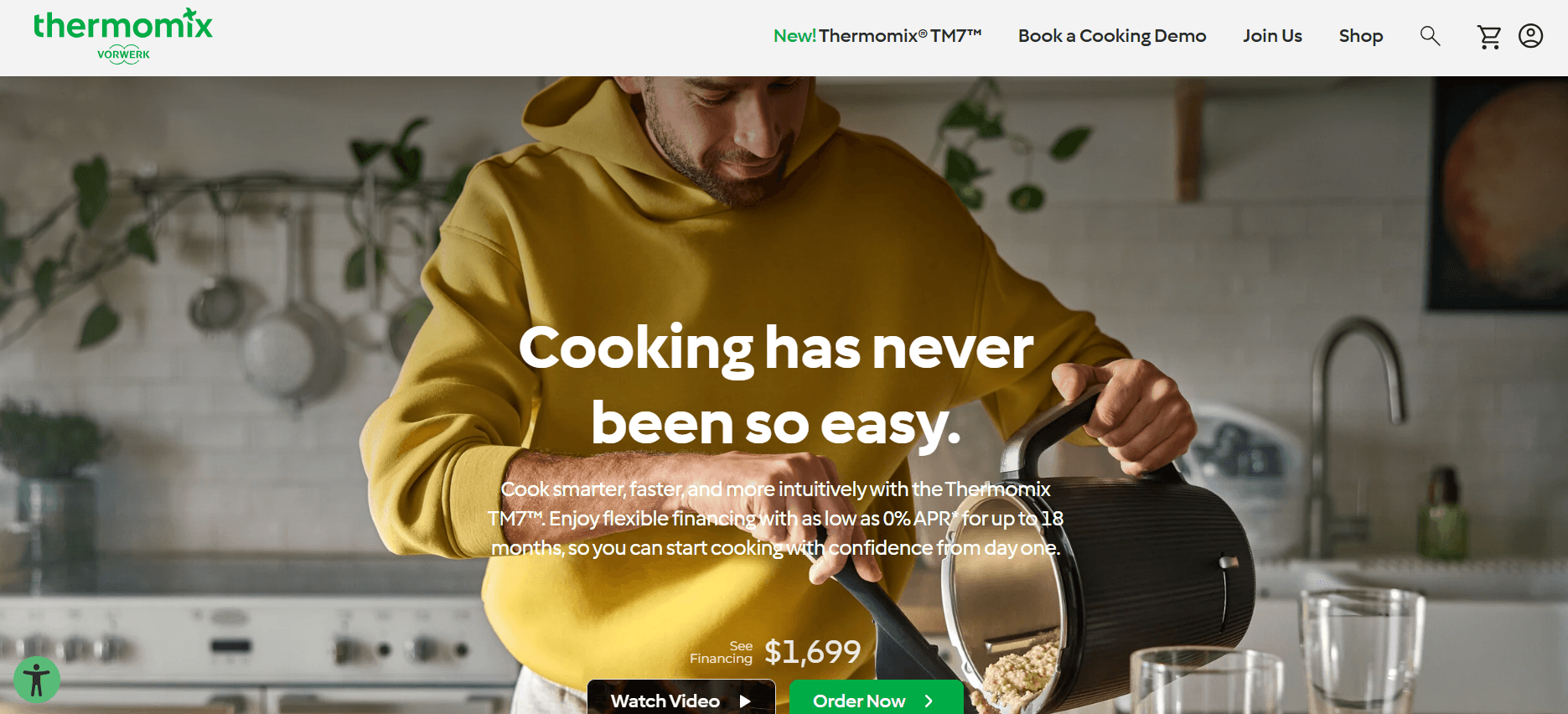 Thermomix TM6 smart kitchen appliance page on Vorwerk website