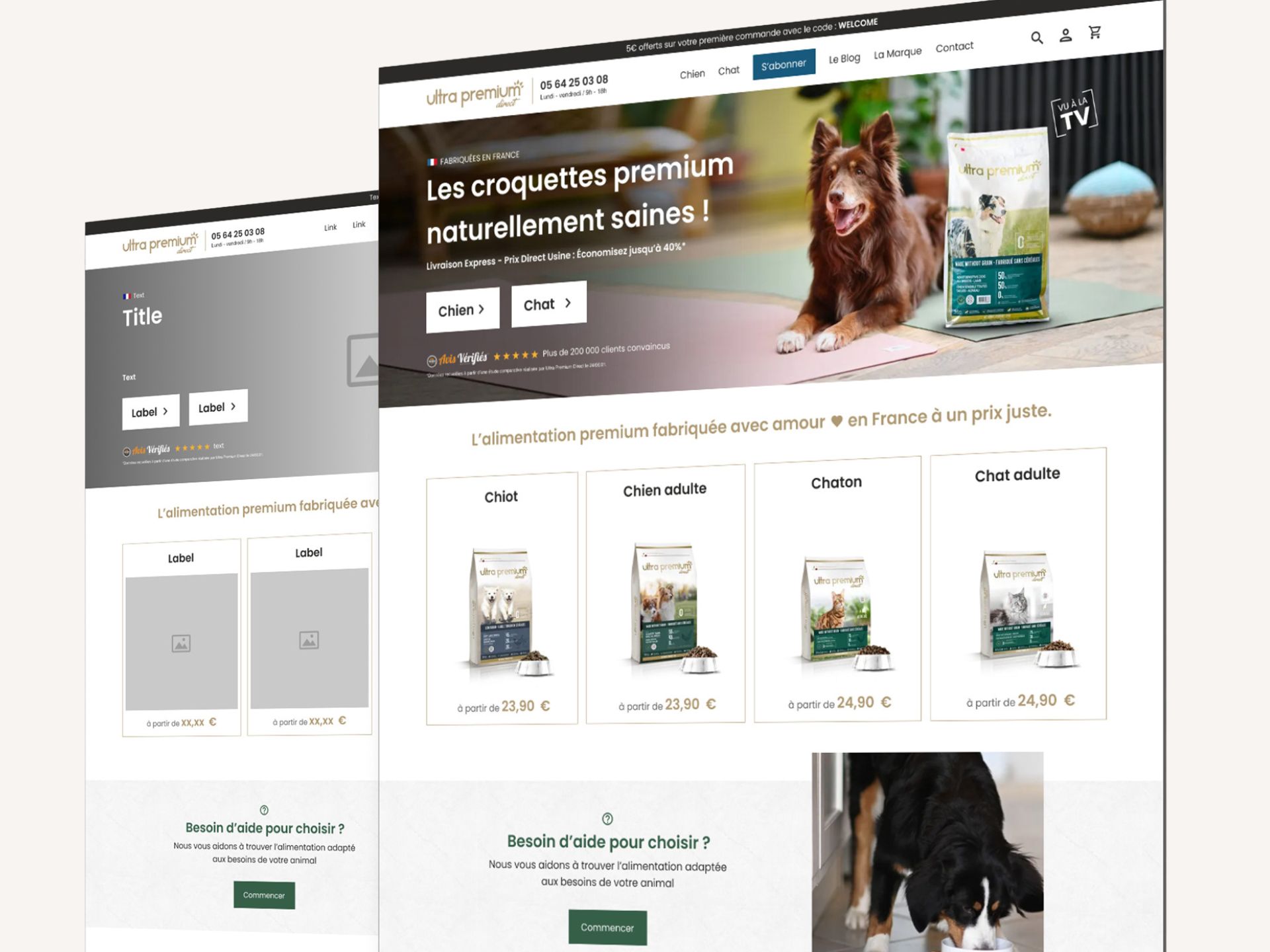 Landing page Ultra Premium Direct - Thibaut Marchand UX designer Freelance