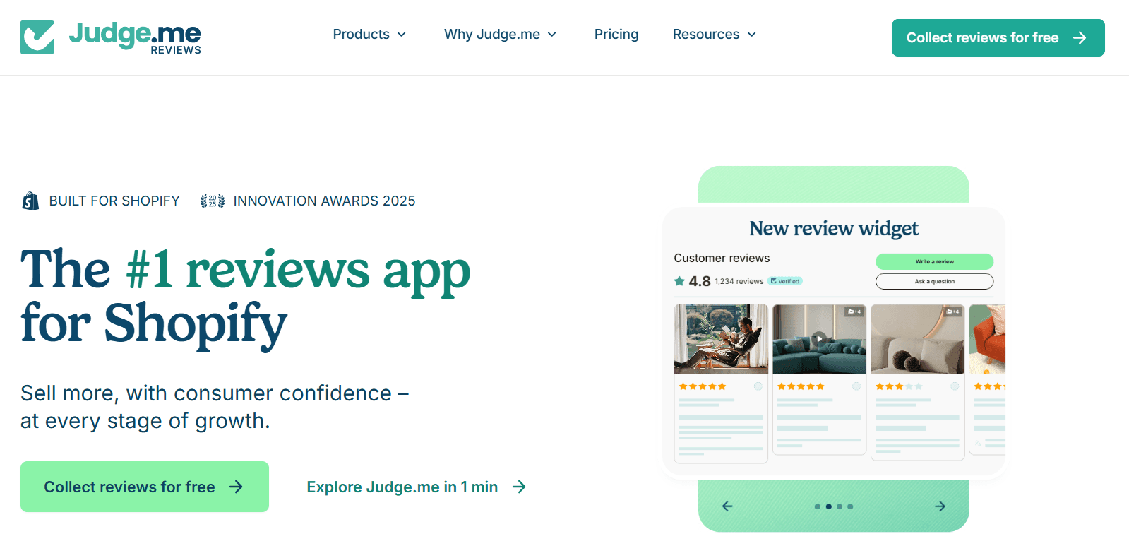 Judge.me website for Shopify reviews