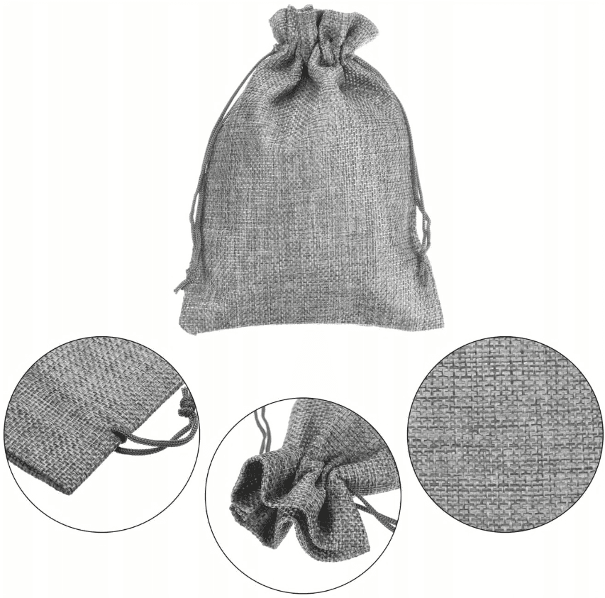 woreczki jutowe szare