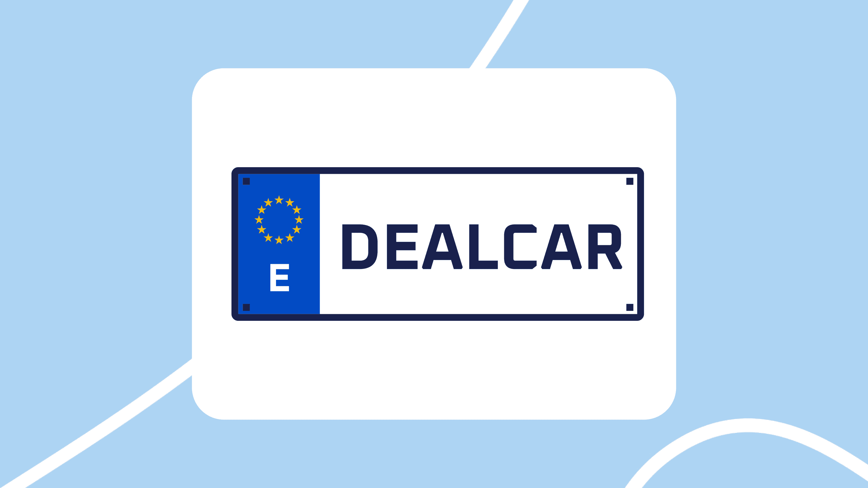 Icono de una matrícula de un coche sobre una tarjeta blanca en fondo azul claro.