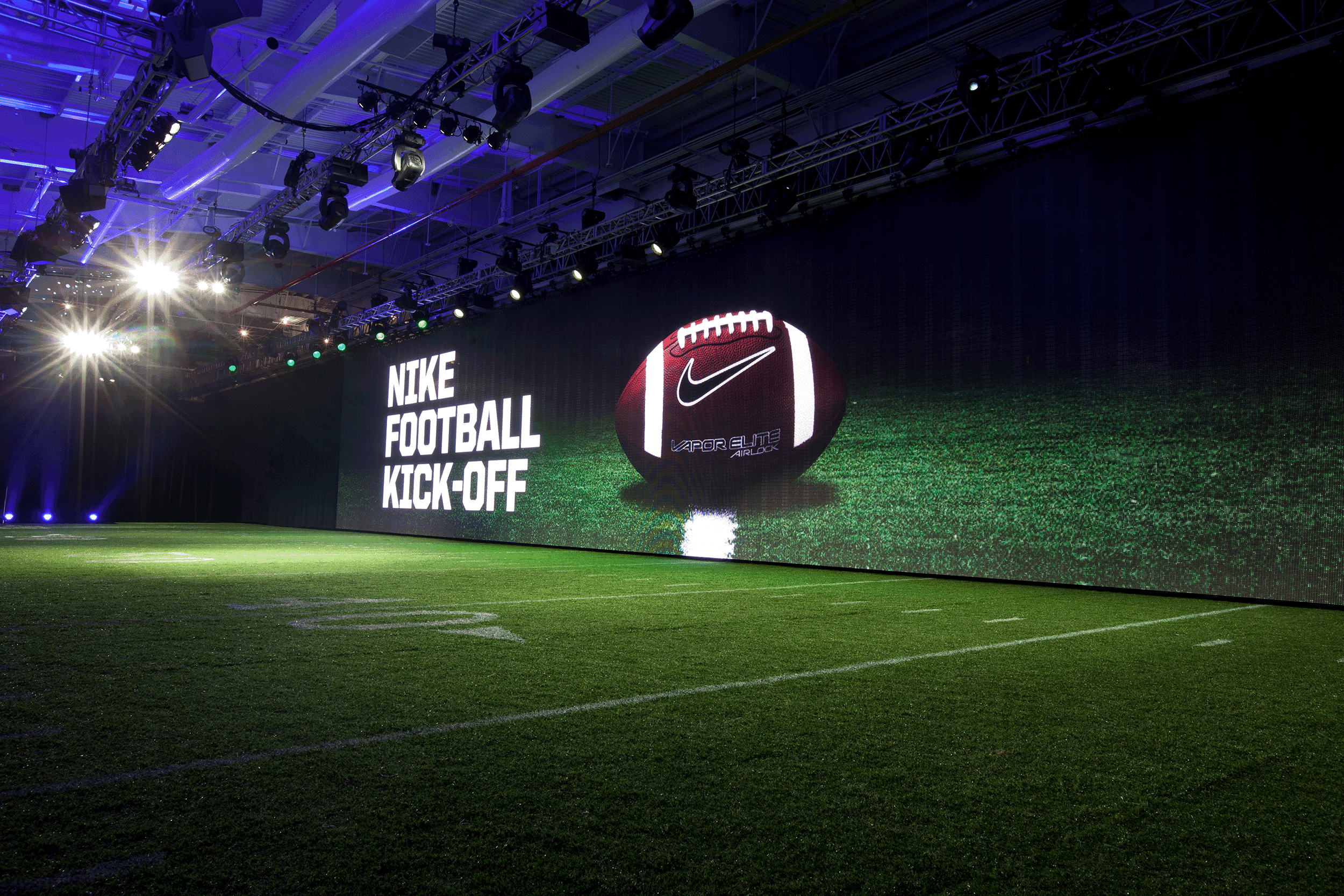 Nike Football KickOff Field and Logo with lighting