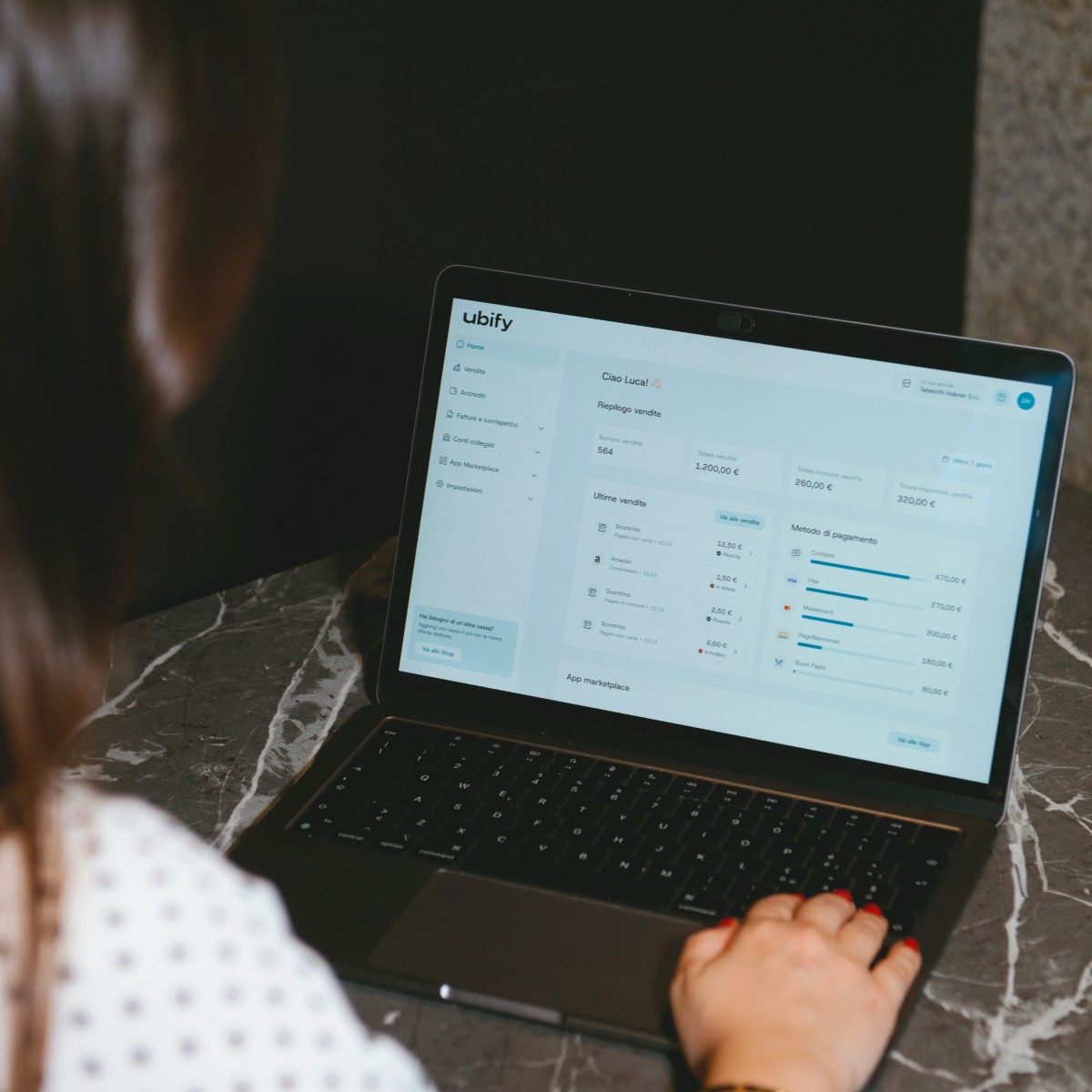 Con il kit cassa di ubify hai l'area privata inclusa