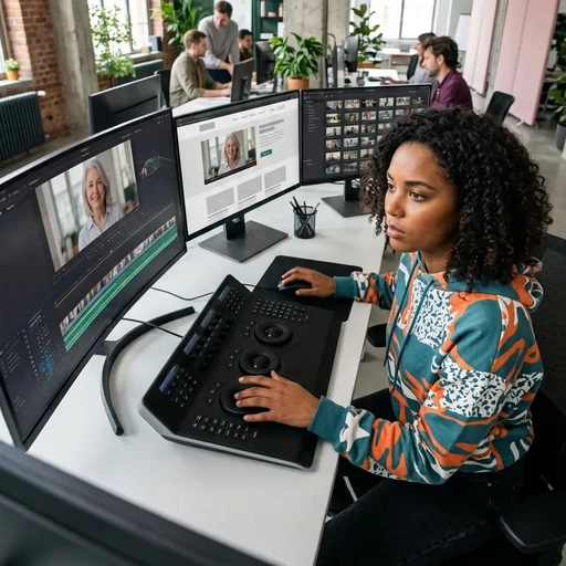 Développeur web à son bureau travaillant sur une arborescence technique et des flux de données sur son ordinateur portable, illustrant notre expertise en "Développement et industrialisation technique" pour des solutions robustes.