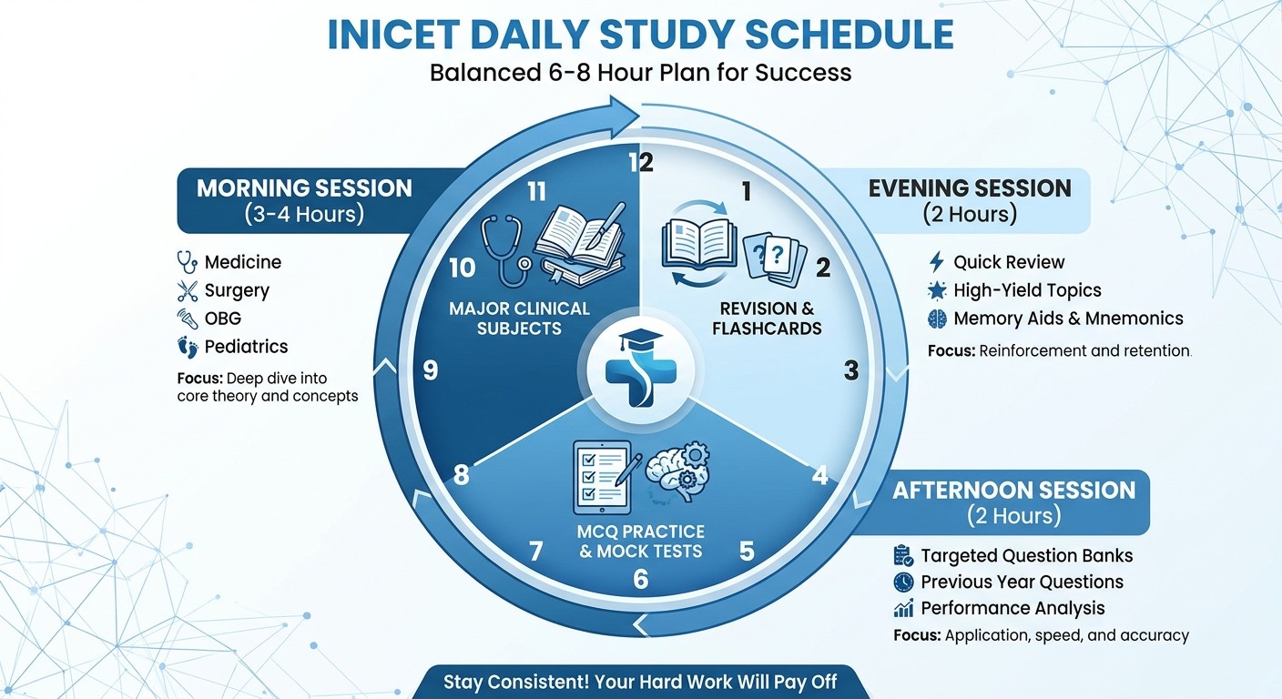 INICET daily study schedule template
