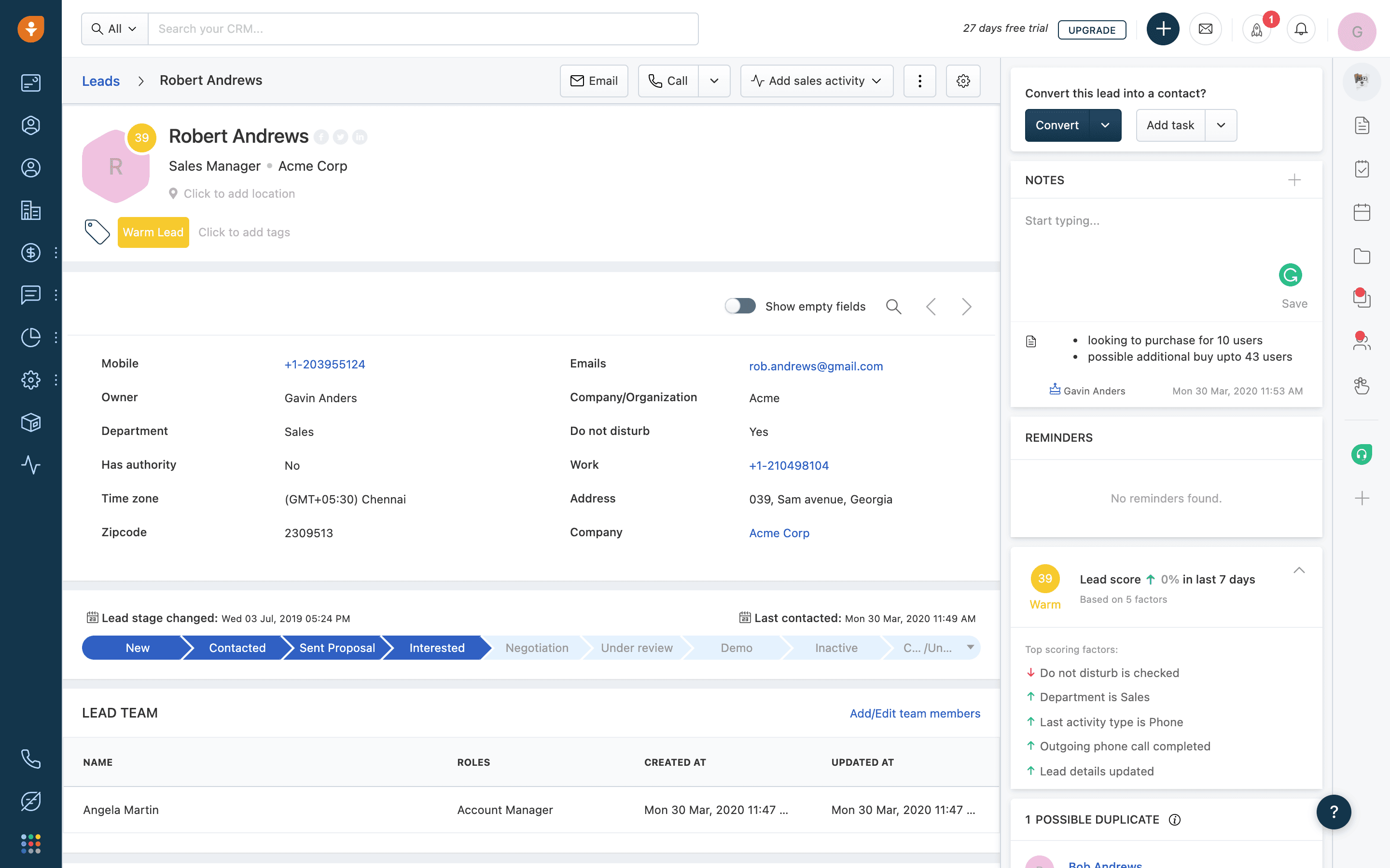 Freshsales Product View
