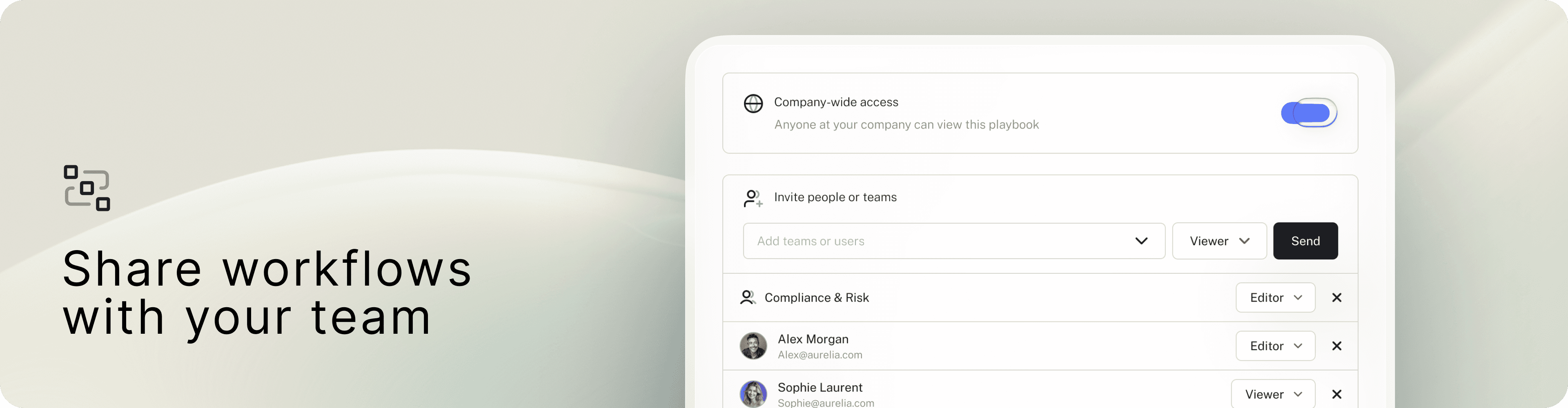 Share workflows with your team