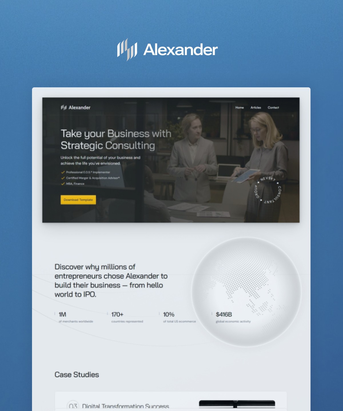 Consulting business framer template free