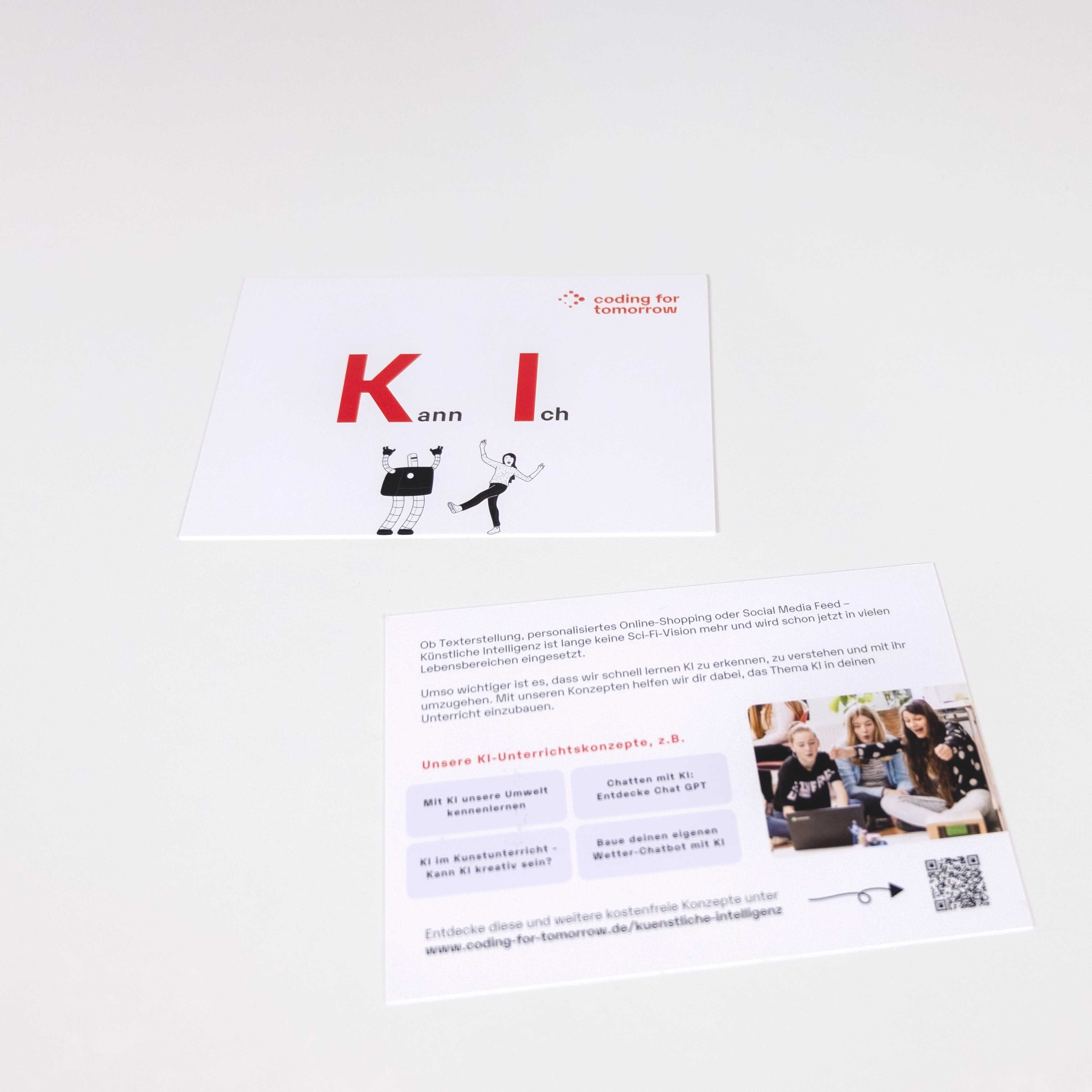 Postkarte "Kann Ich" Vorderseite Vogelperspekive Voder- und Rückseite