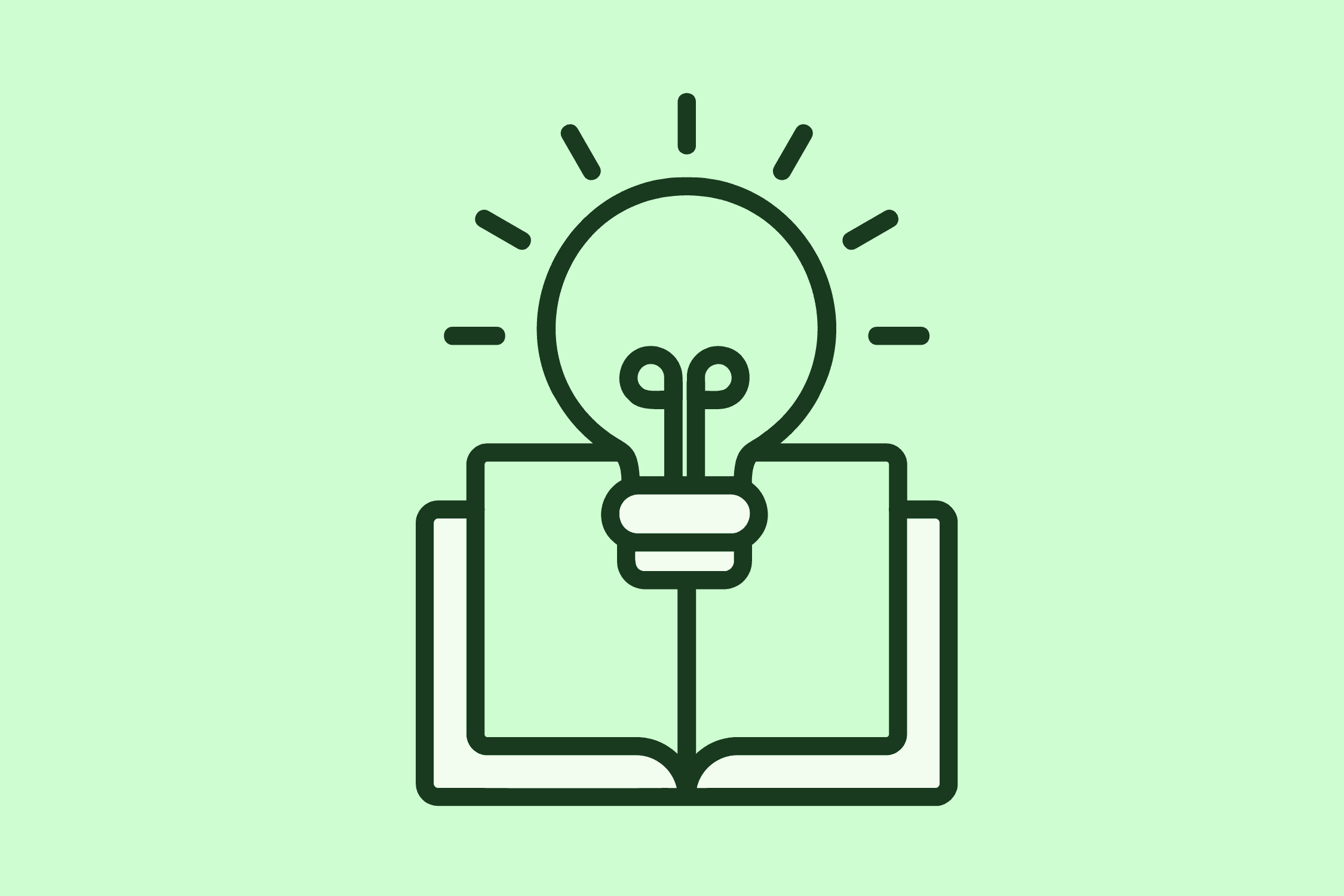 Icon of lightbulb in book representing startup-specific accounting knowledge and insight