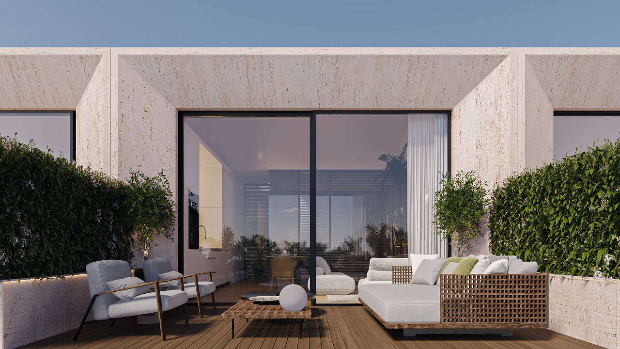 Corner 1-bedroom penthouse in White Palm in Canggu