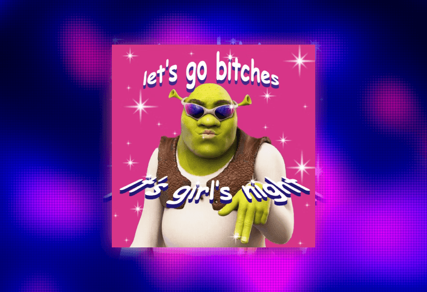 A handwritten-style note that reads "If you're reading this you are invited to my birthday," surrounded by a glowing purple and blue background.