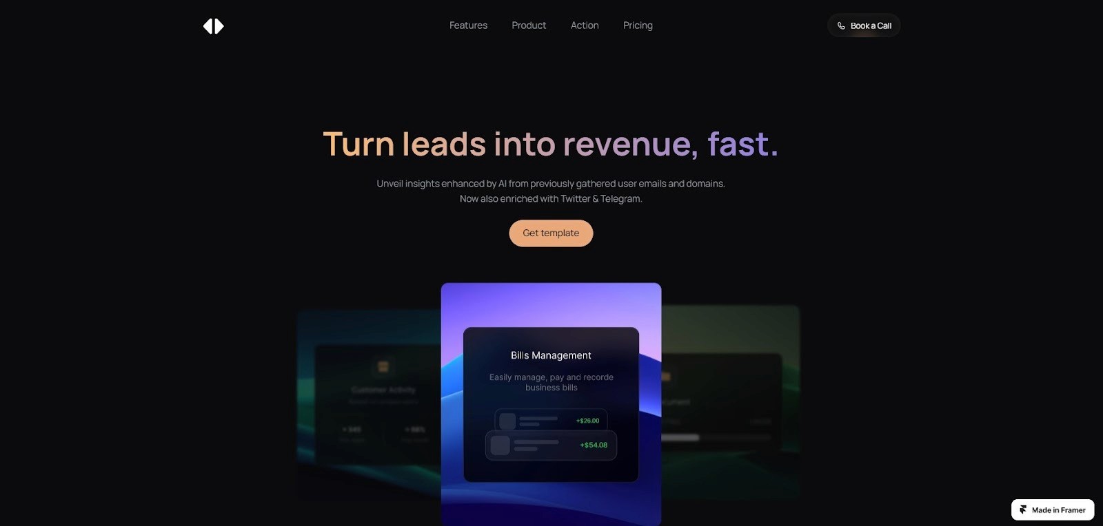 Luminar modern software, business, and SaaS Framer template with product features and corporate layout