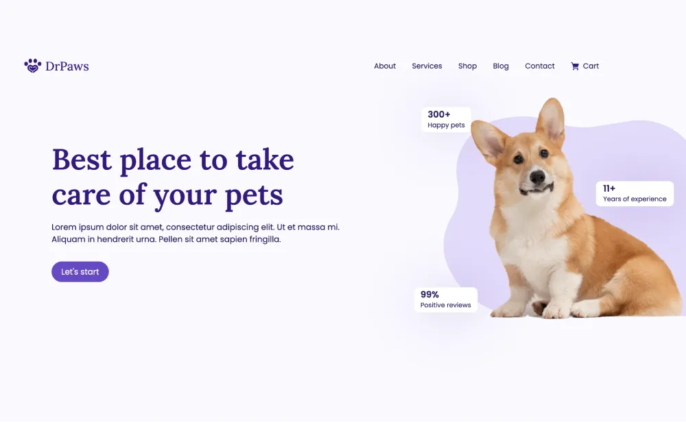 Pet Care Website Design