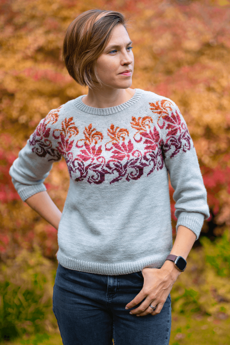 Fire Lily Sweater knitting pattern, photo 2