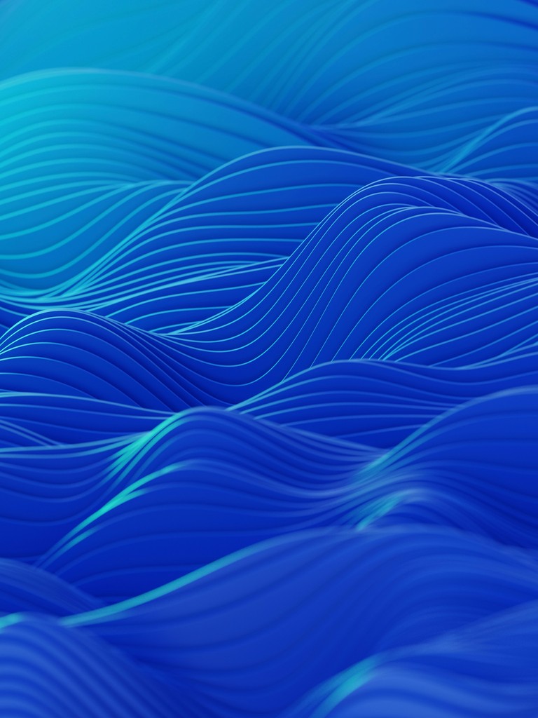 Abstract image of gentle, layered blue waves, creating a serene water-like texture.