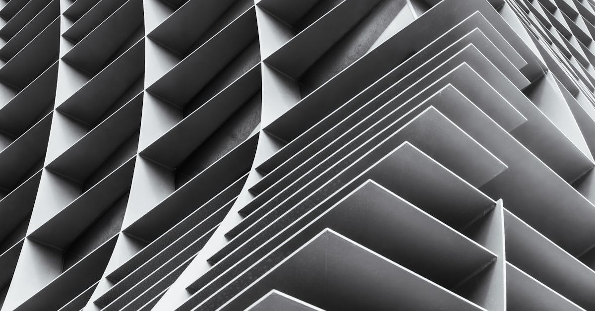 A stunning black and white image showcasing the intricate patterns of modern architecture from a uni