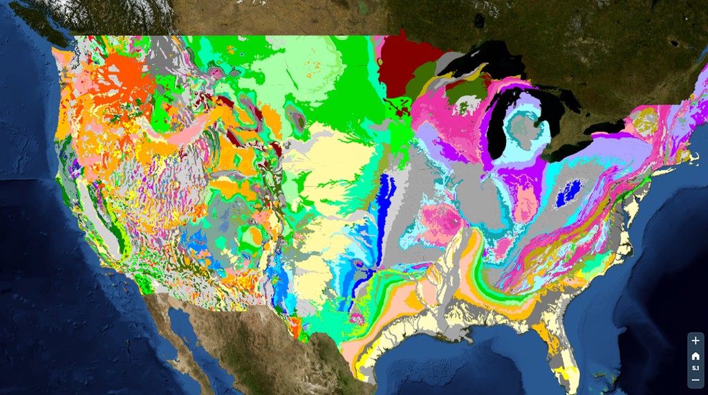 Geological data from the USGS website