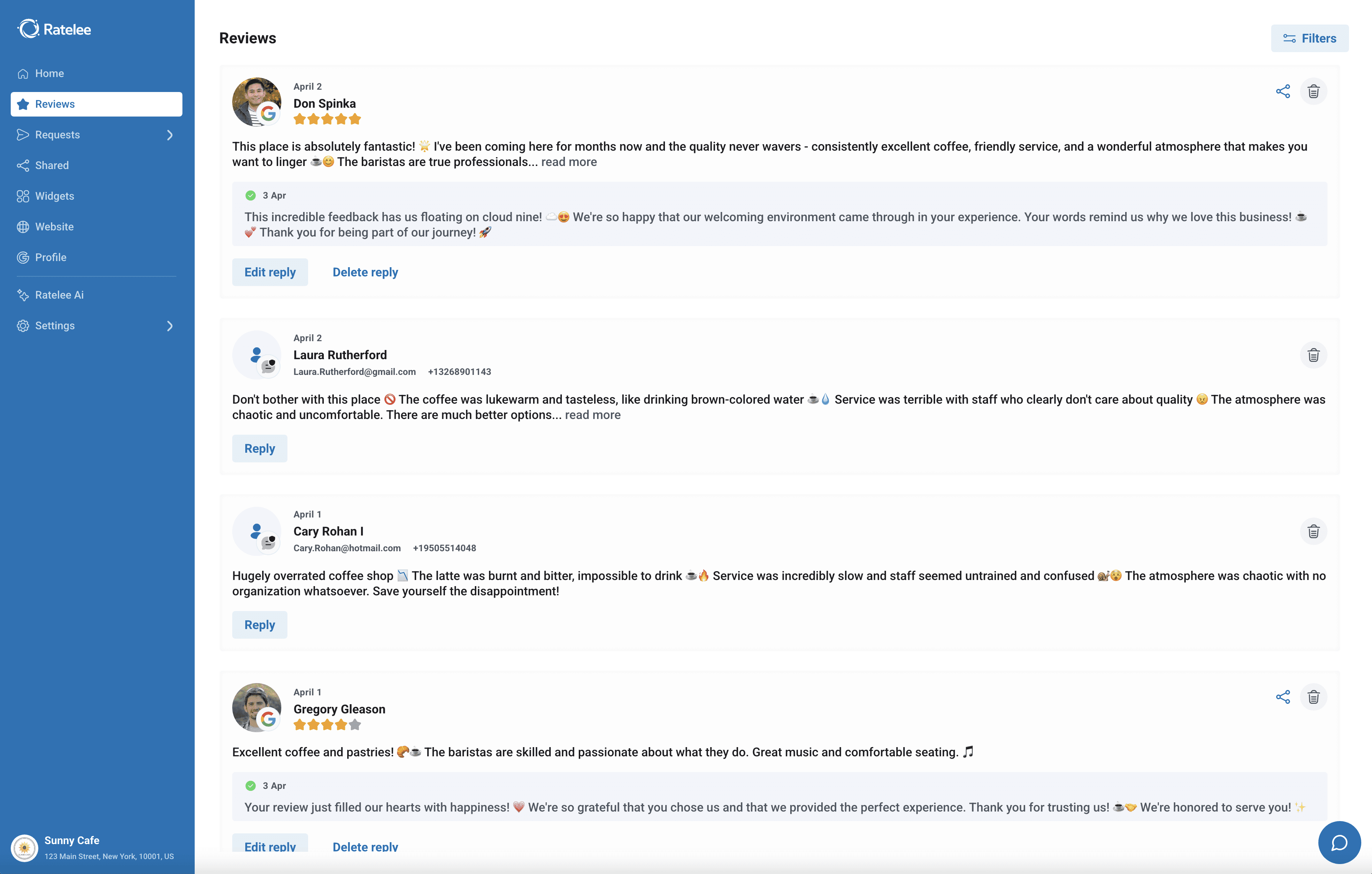 An image of Dreelio's dashboard