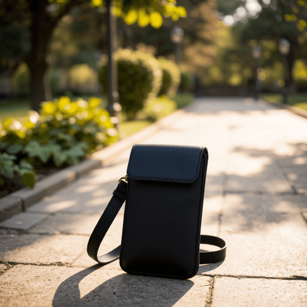 product photography of a pocket accessory for carrying a smartphone