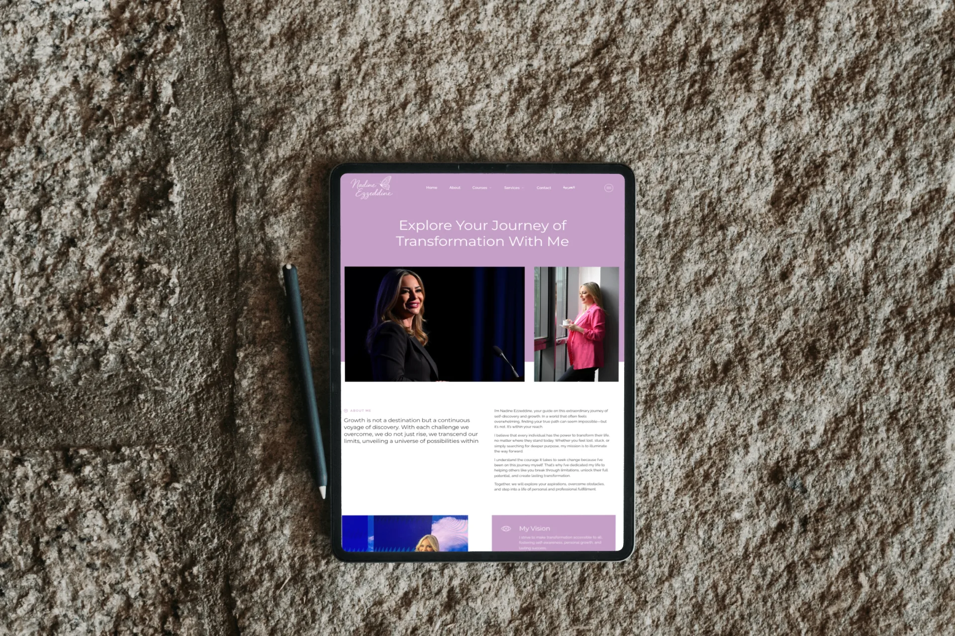 Nadine Ezzeddine Website Development by sareen masri