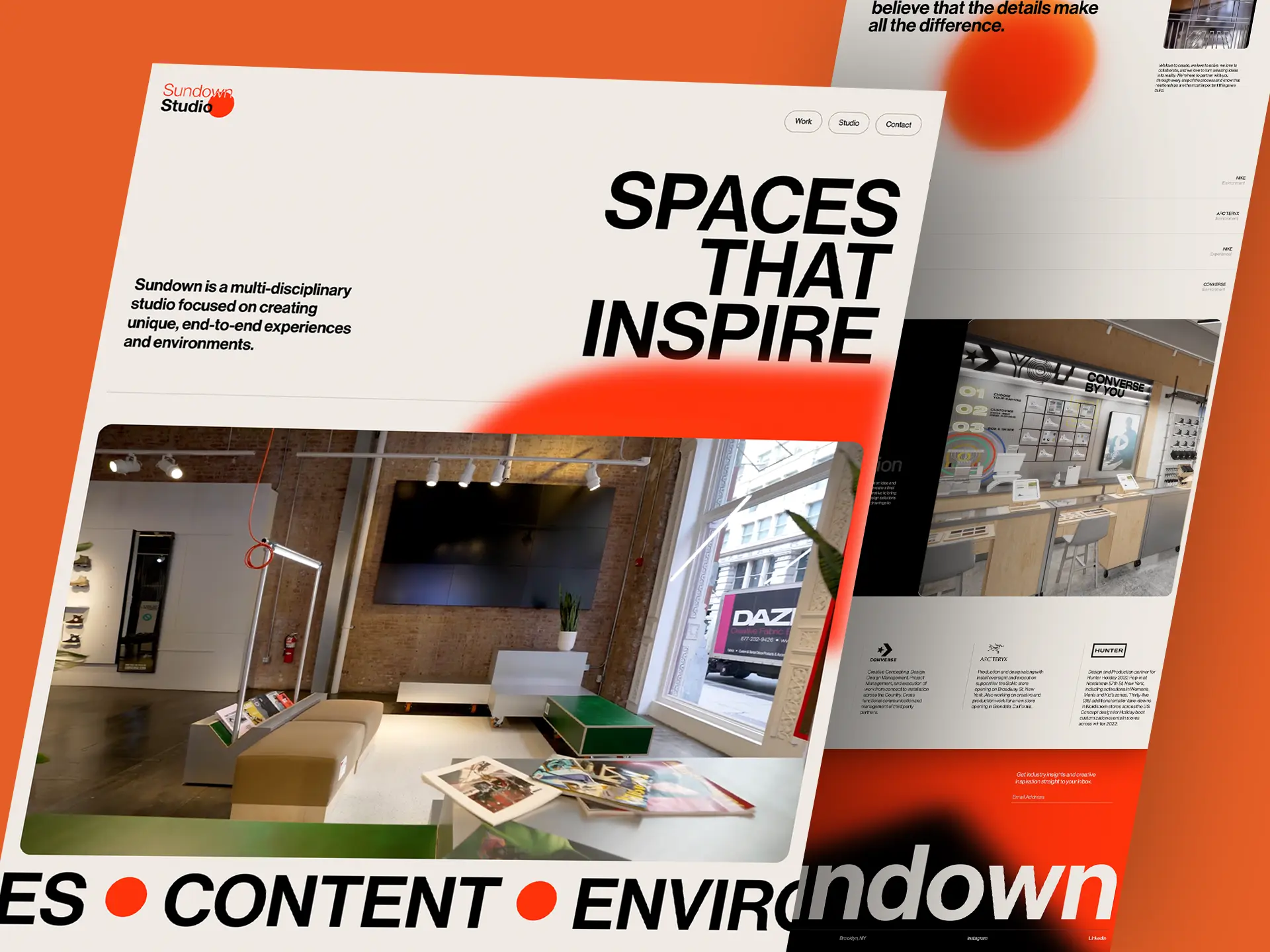 Sundown website mockup