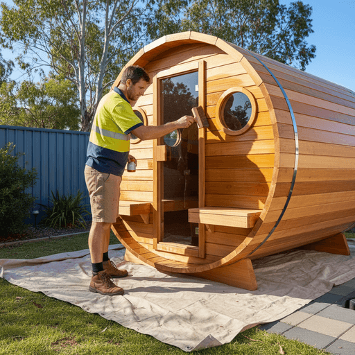 OMG! My new sauna looks abolutely amazing in my yard! Thanks TotalSPA!