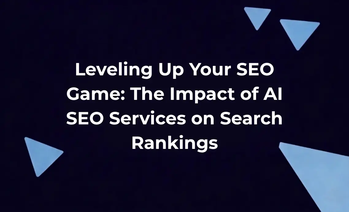 AI SEO services improving search rankings banner with modern geometric design