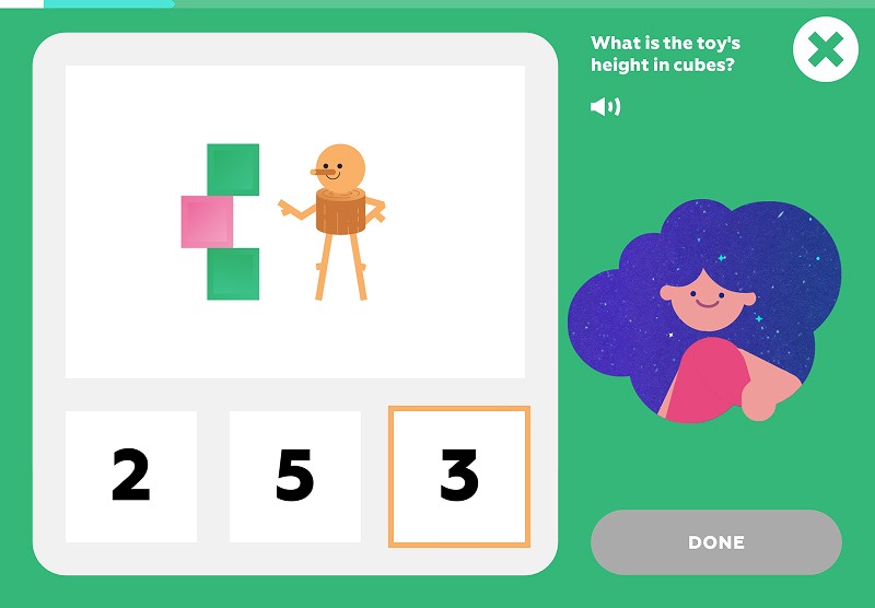 Units of measurement: find the toy’s height in cubes