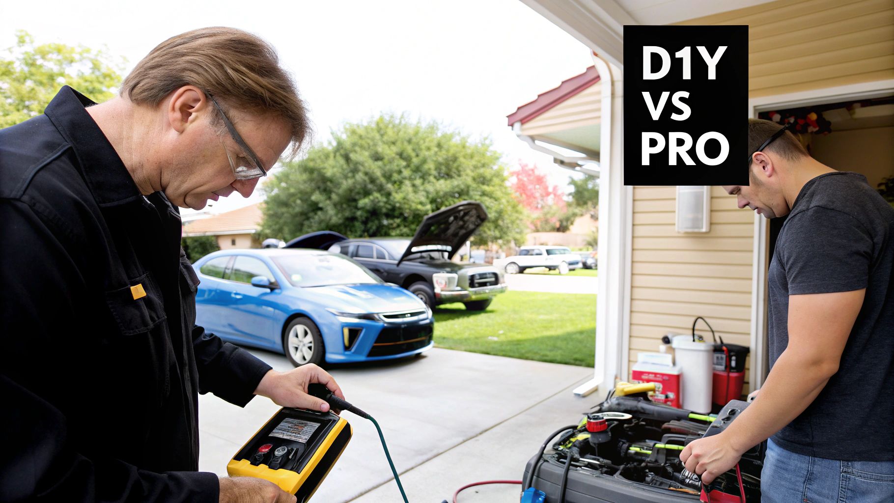 A car windshield with a digital overlay showing ADAS sensor data, debunking common myths about the technology.