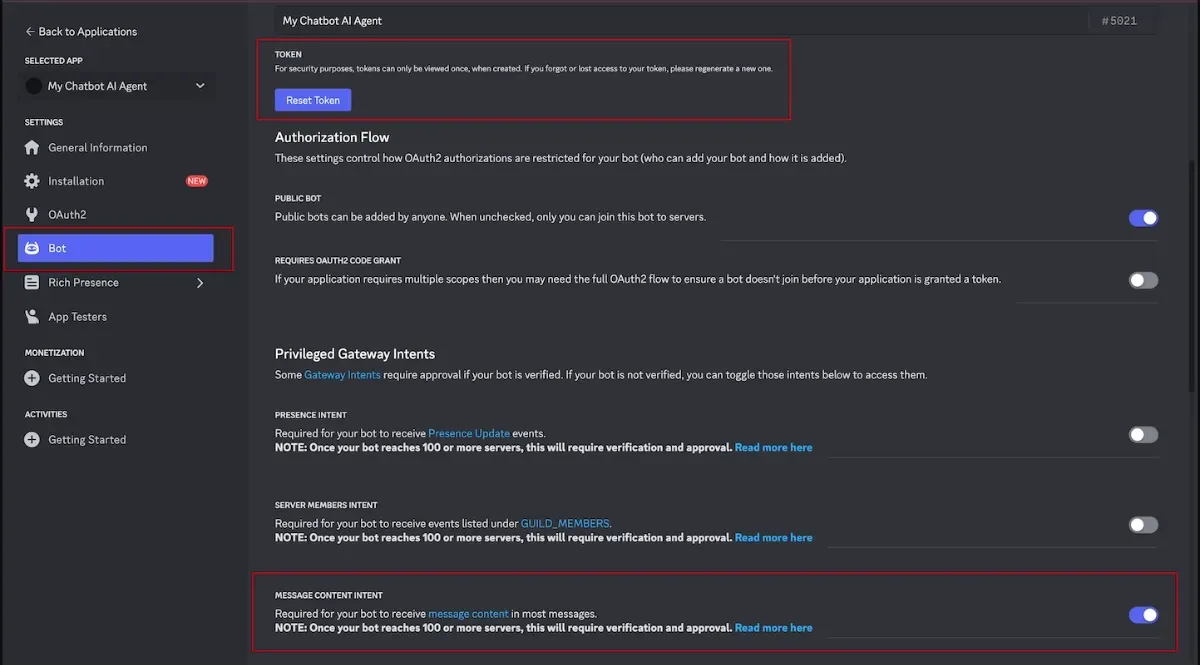 AgentX Discord setup