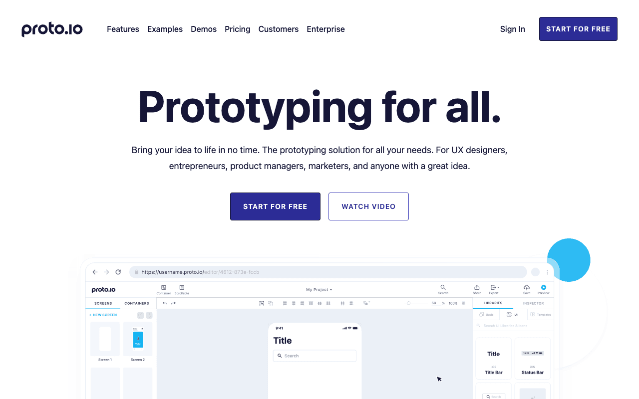 Proto.io екранна снимка