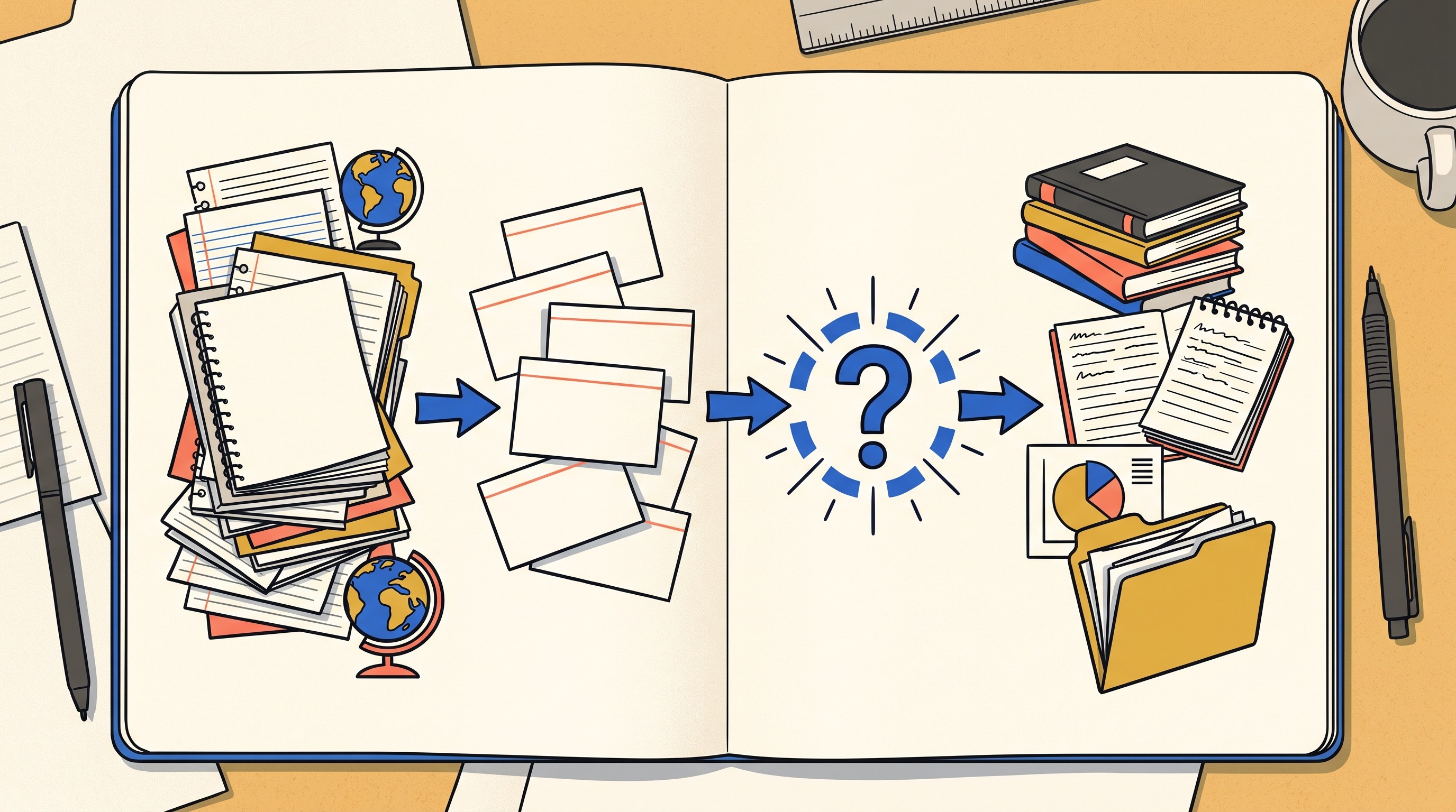 Flow diagram from research topic to focused research question