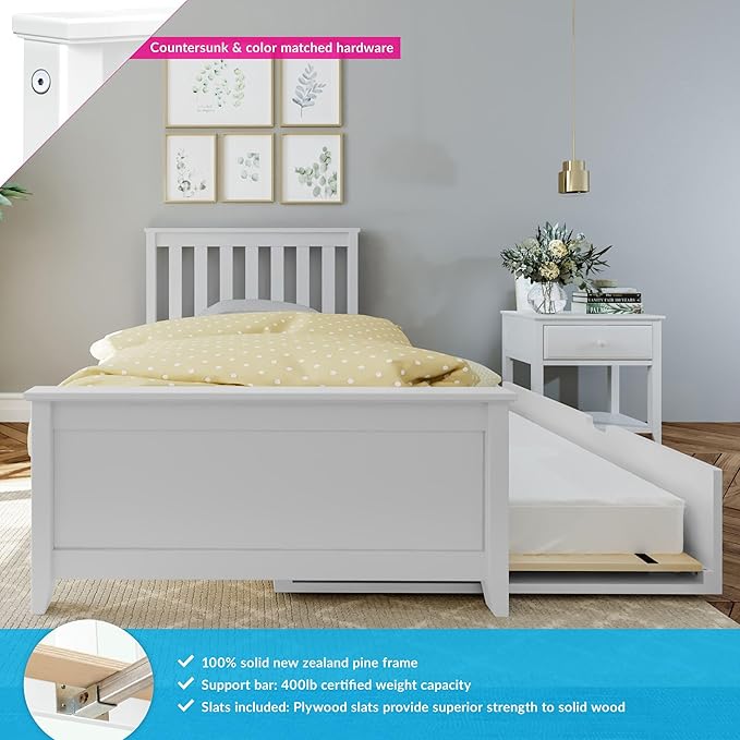 The max and lily trundle bed is a stylish addition that complements any interior design.