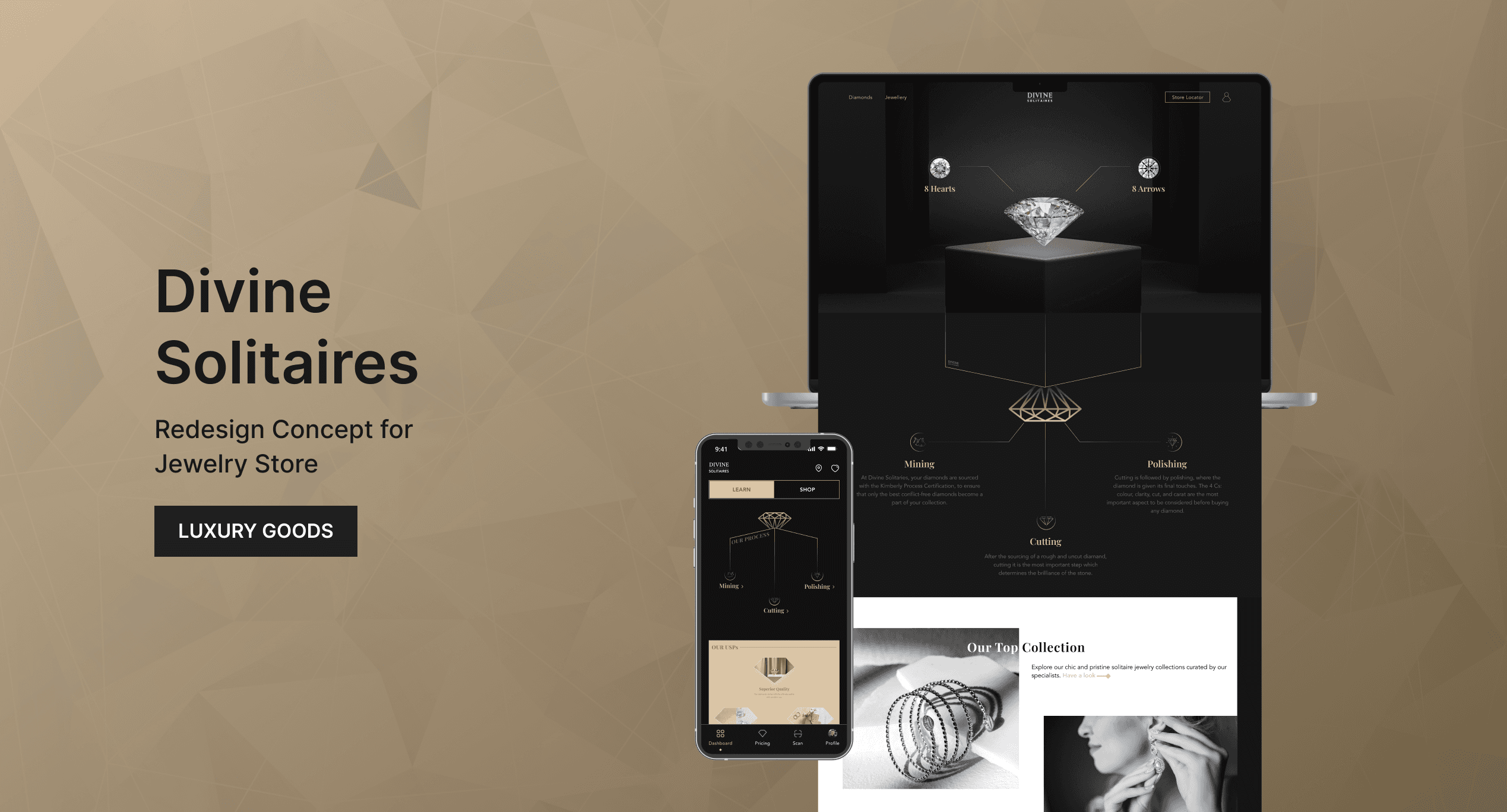 Mountain peak reflecting in calm lake at sunrise.