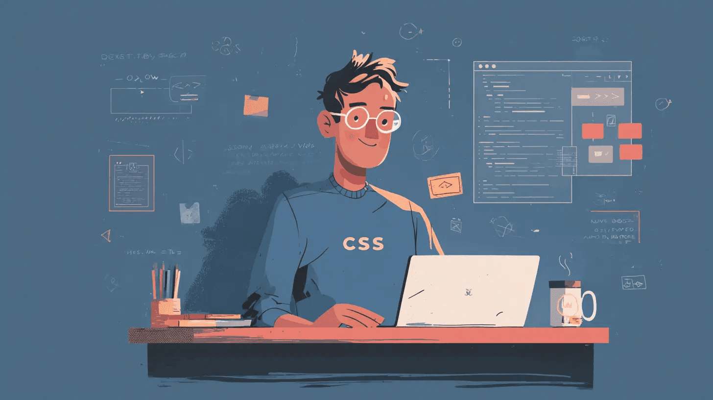illustration css developer laptop ui wireframes