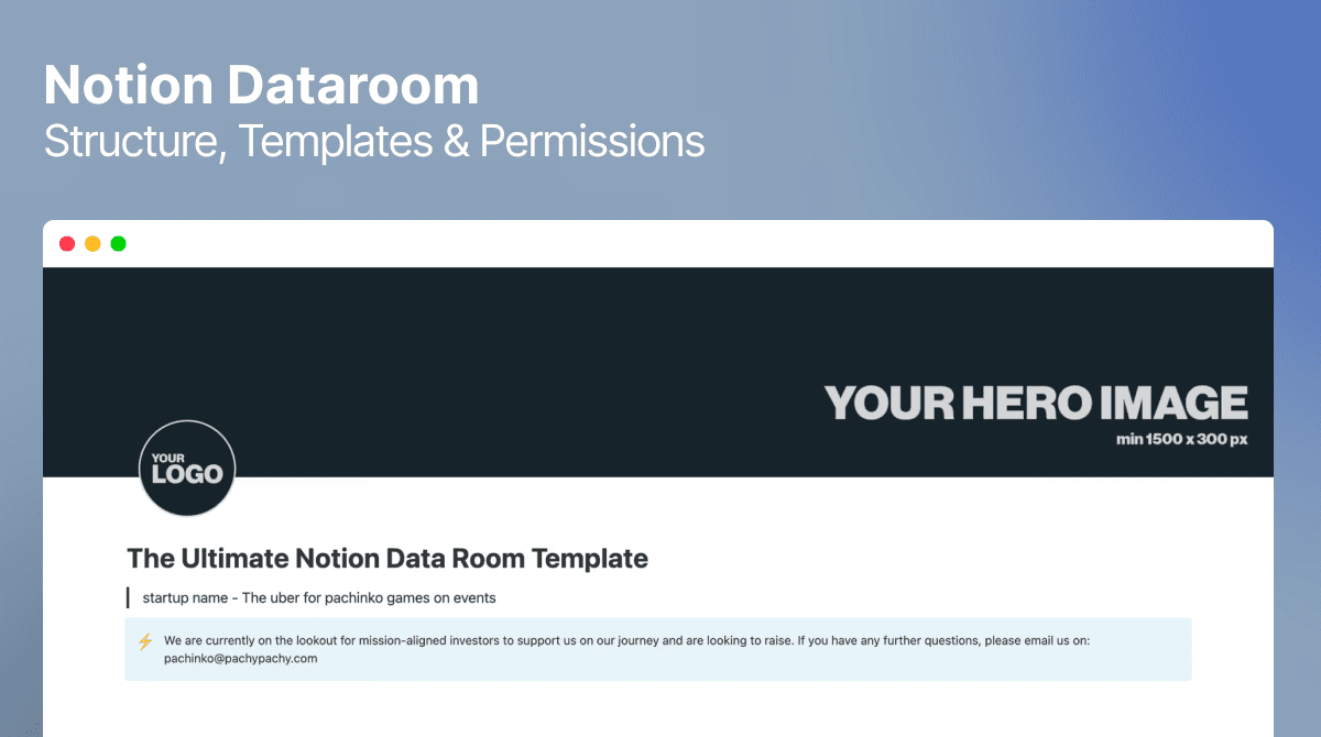 Notion dataroom template