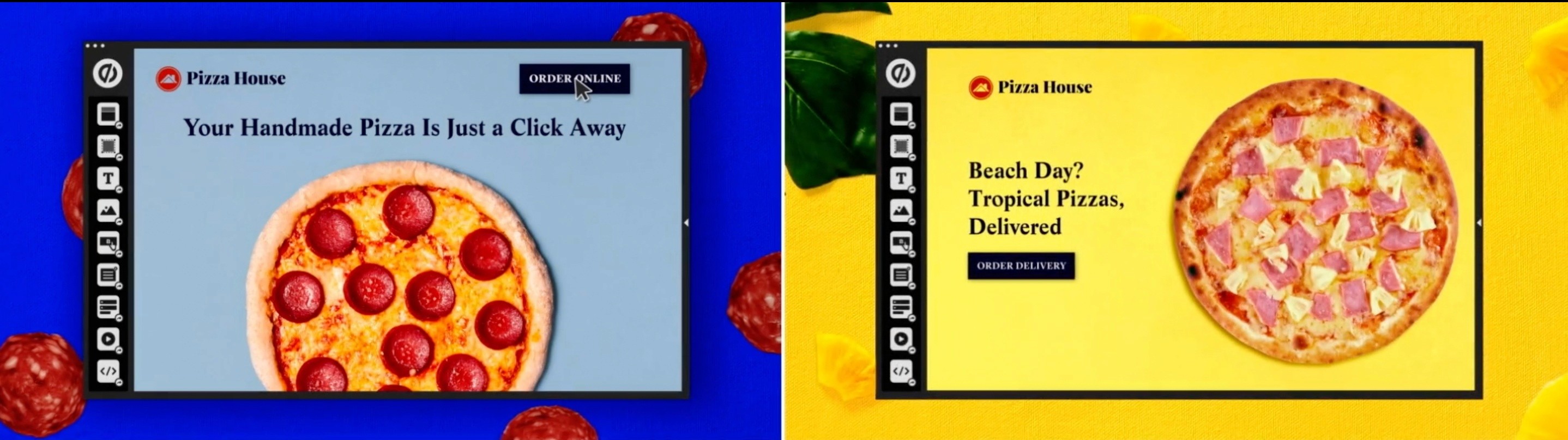 An example of A/B testing and two variations of a page