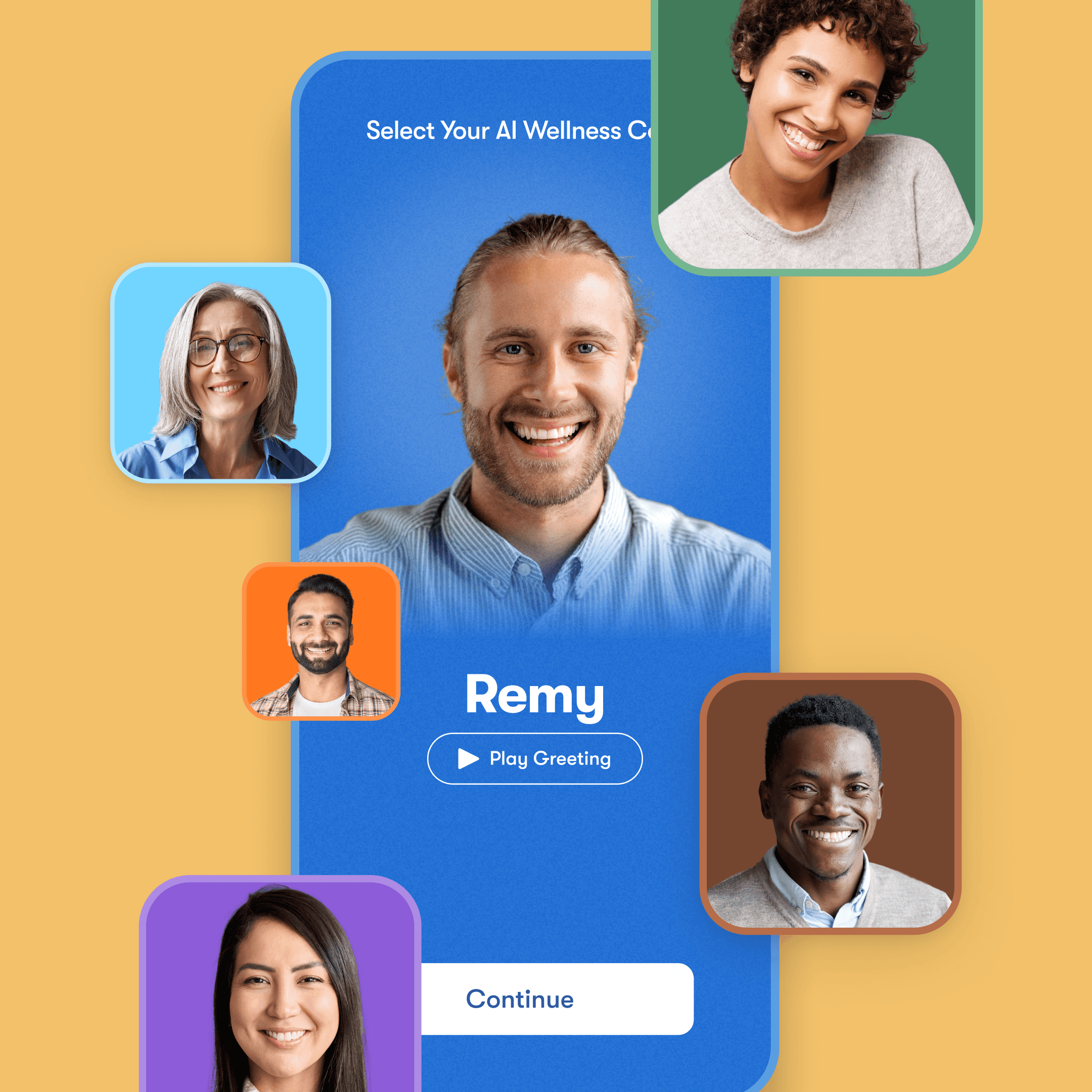An image showing a mockup of the Impact Suite app, AI Coaching. Powered by PaxAI, studetns can receive wellness coaching, personal guidance with impactful support while engaging with the app.