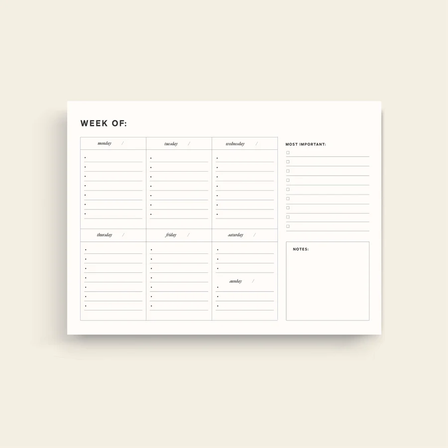 Dailee Weekly Desk Planner
