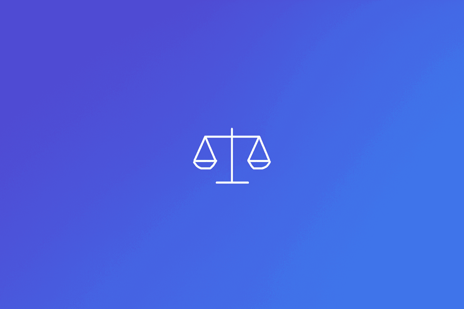 Minimalist purple-to-blue gradient thumbnail with a small white weighing scale icon in the center representing comparisons for Facctum resource pages.