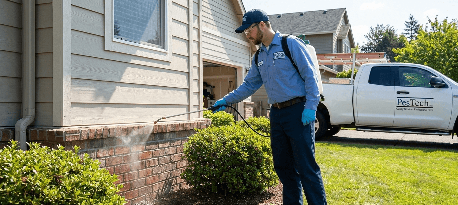 Residential pest control service by a licensed technician