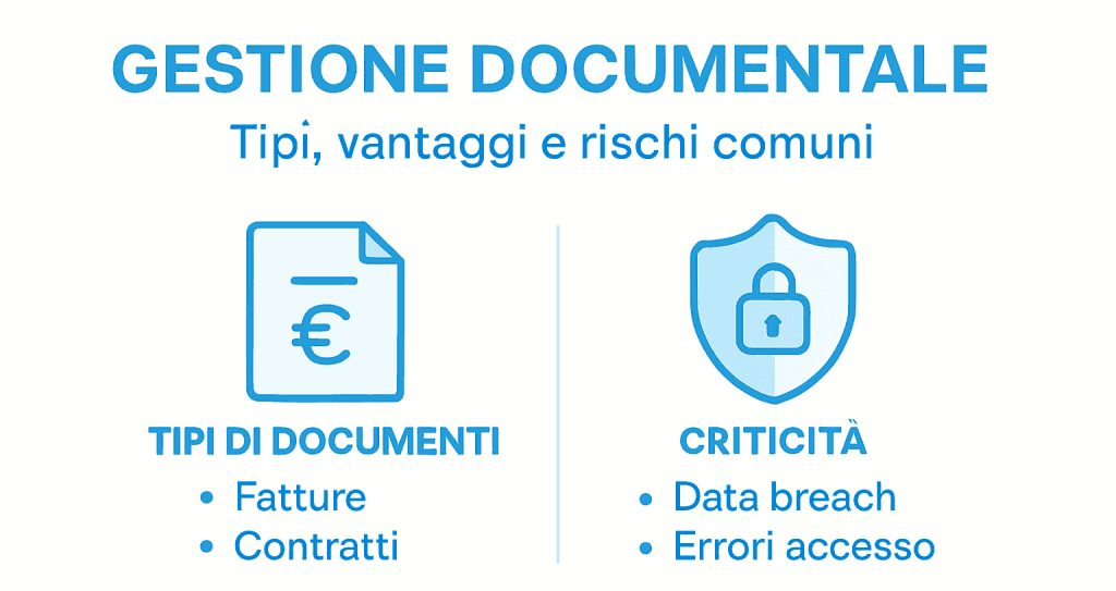 Infografica: panoramica sui principali tipi di gestione documentale e sulle criticità da tenere sotto controllo